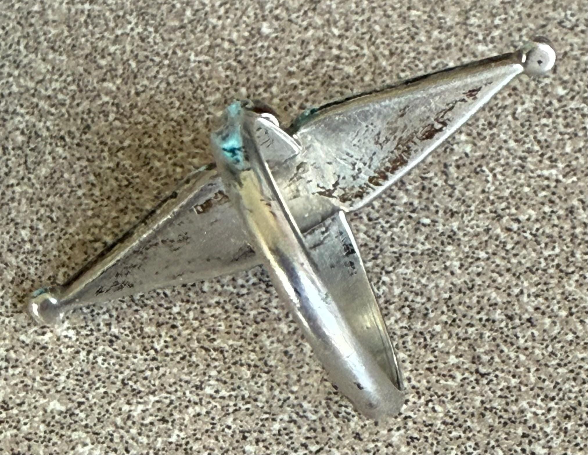 Vintage Authentic Native American Blue Green Turquoise Sterling Silver Snake Eyes Ring Size 6