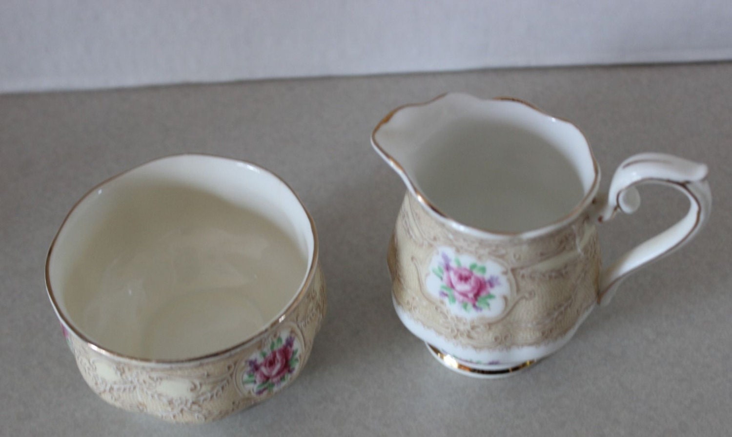 Royal Albert Devonshire Lace Creamer and Sugar Bowl