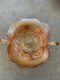 Vintage Fenton Carnival Glass Cherry Circle Bonbon Dish