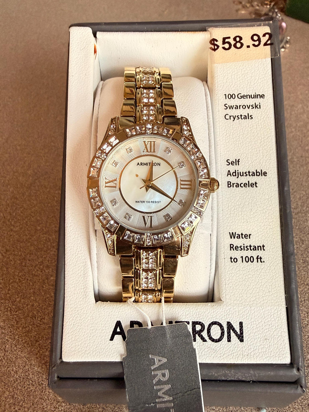 Vintage Ladies Armitron Watch with Genuine Swarovski Crystals
