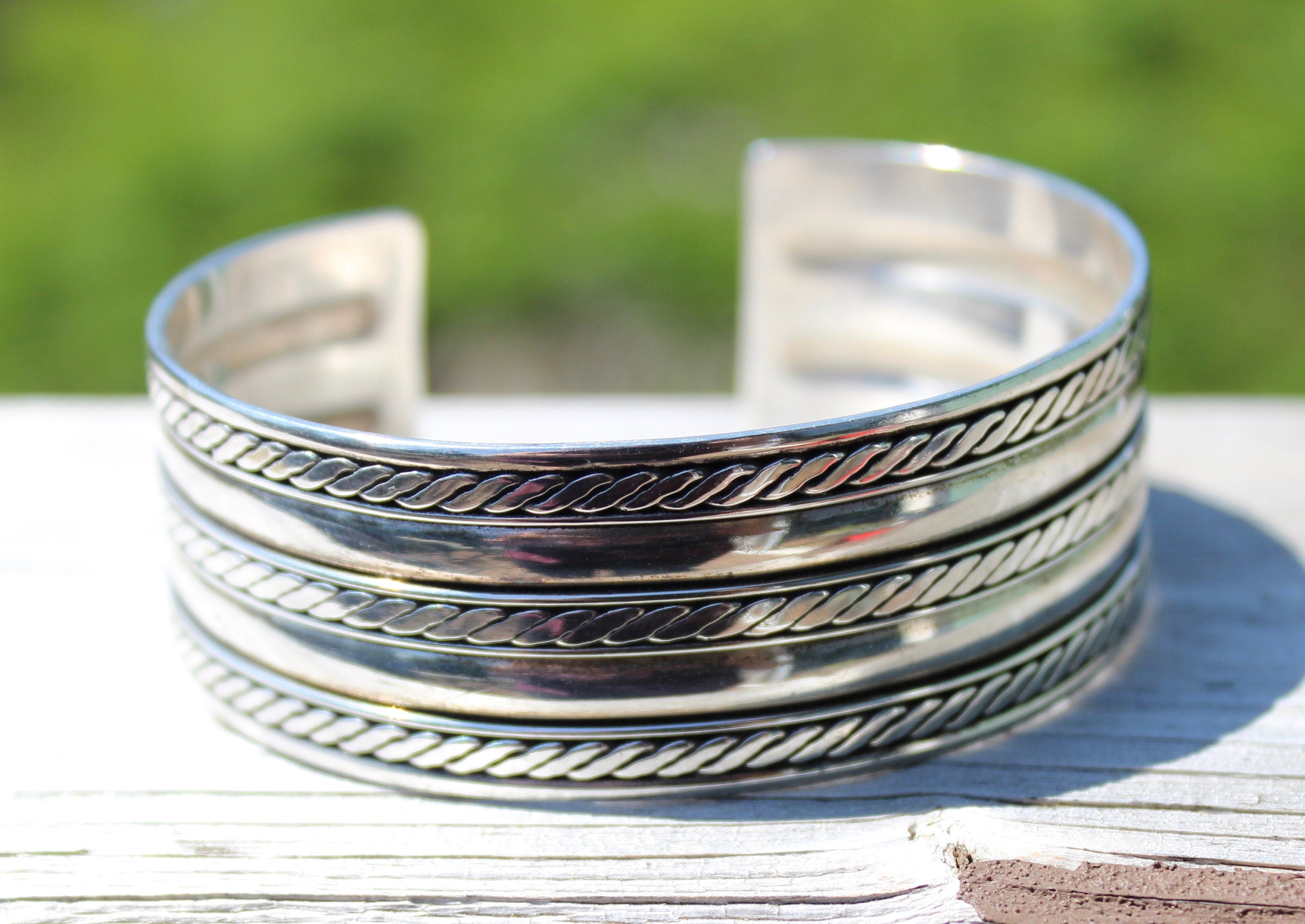 Beautiful Vintage Sterling Silver Cuff Bracelet