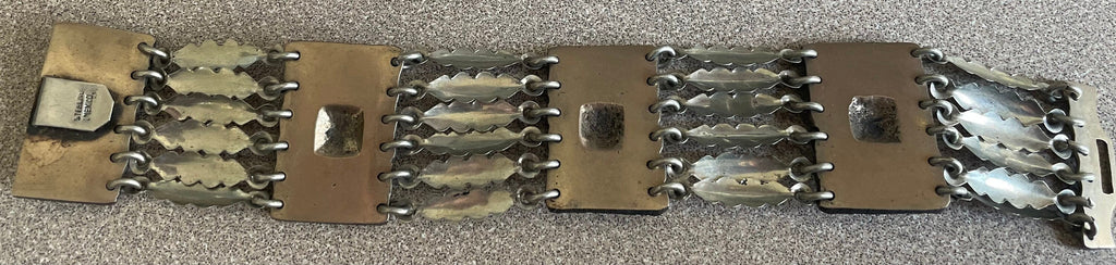Estate Taxco Signed Mexican Ornate Sterling Silver Bracelet