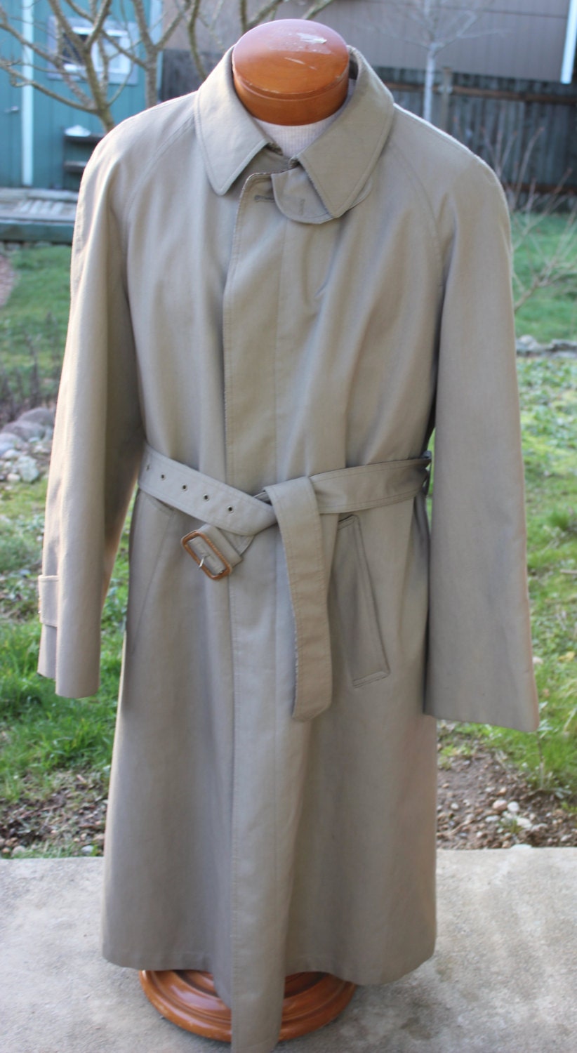 Men's Vintage Christian Dior Monsieur Rain Repellent Khaki Trench Coat Wool  liner 44R