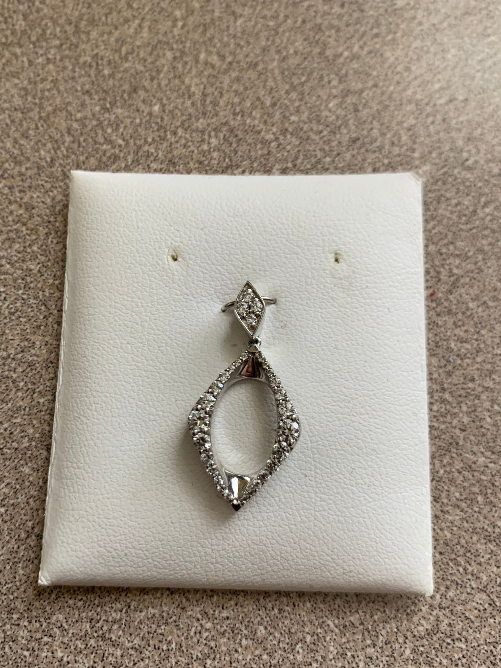 Vintage Jewelers Sample Sterling Silver and White CZ Stone Pendant