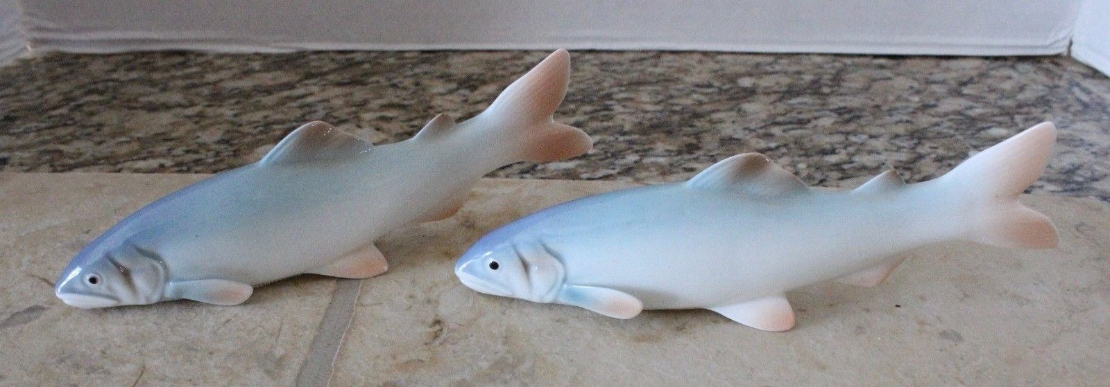 Ultra Rare Vintage 1951 "Noritake" Nippon Bone China Salmon Fish Figurines Pair