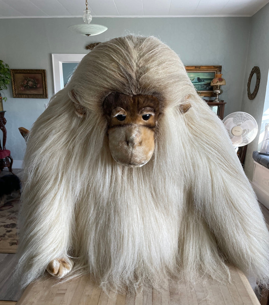 Large Vintage Kamar International Long Blonde Mohair Gorilla