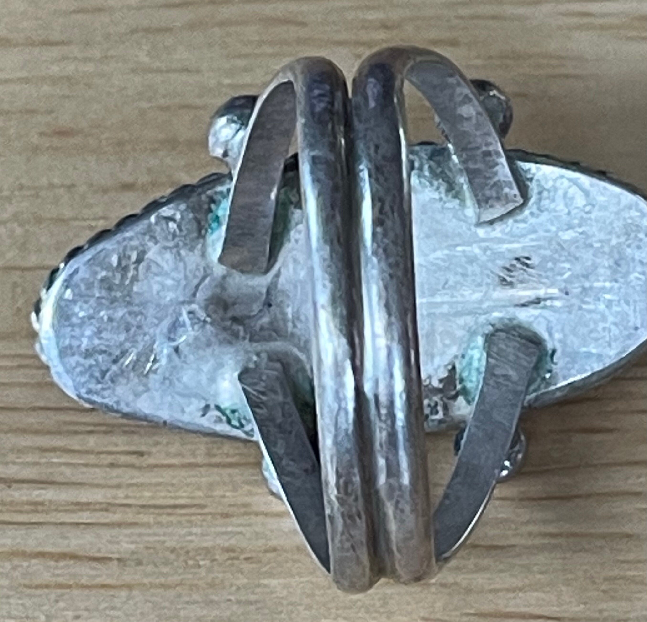 Beautiful Native American Sterling Silver and Turquoise Ring Size 11