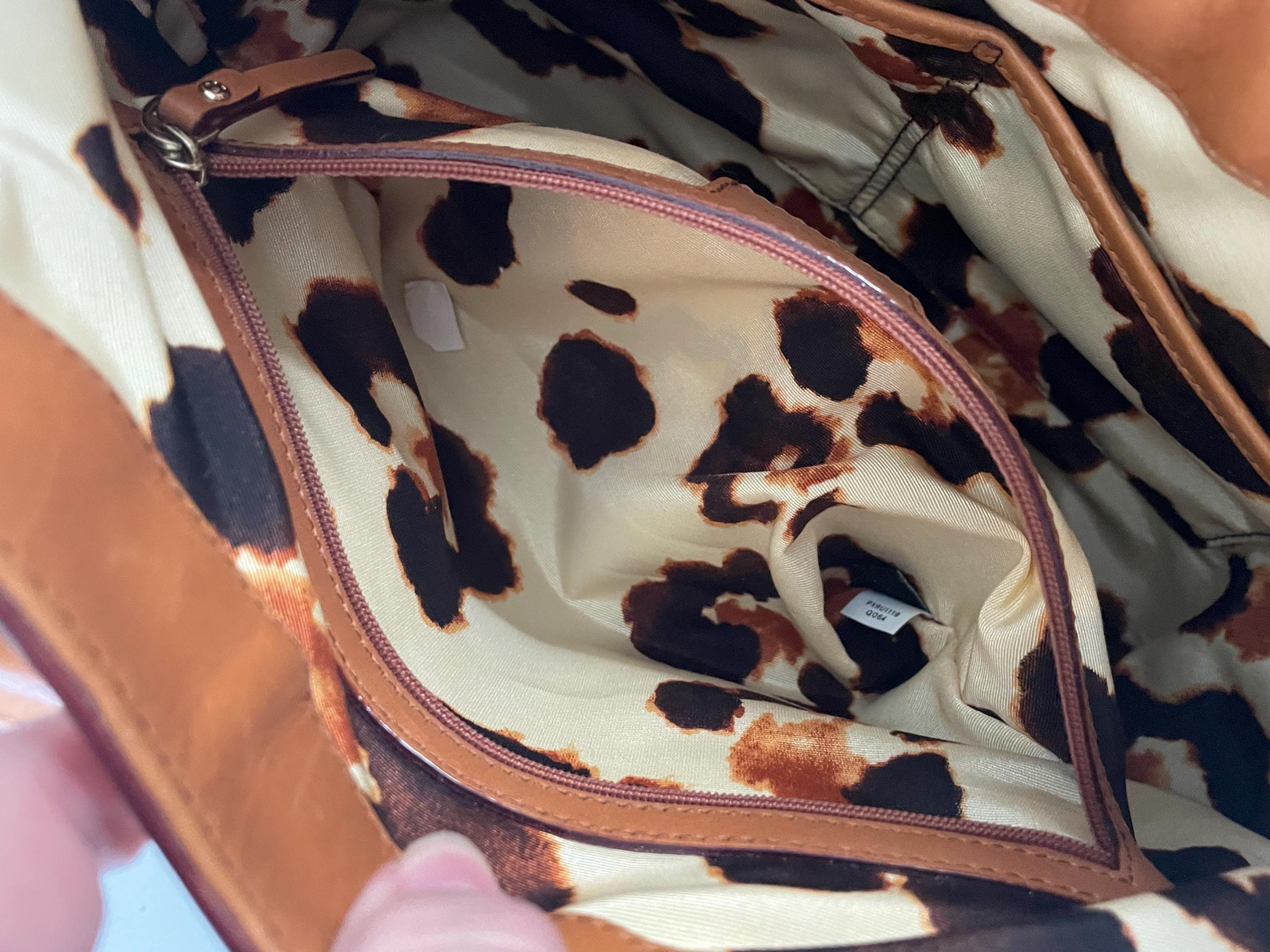 Vintage Genuine Kate Spade New York Brown and Golden Yellow Purse with Top Handles