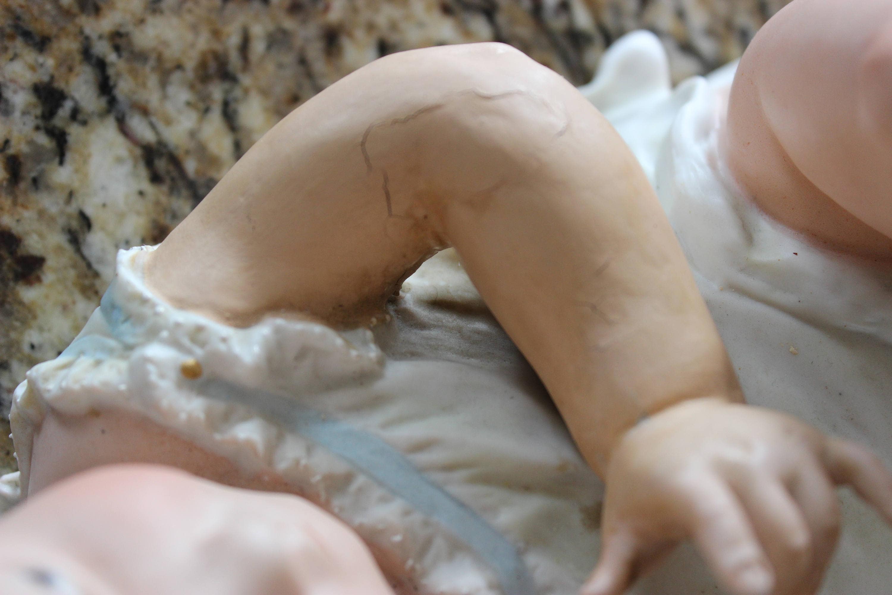 HUGE 12" Antique German Bisque Heubach Baby Stewart Piano Figurine Victorian Rare!!