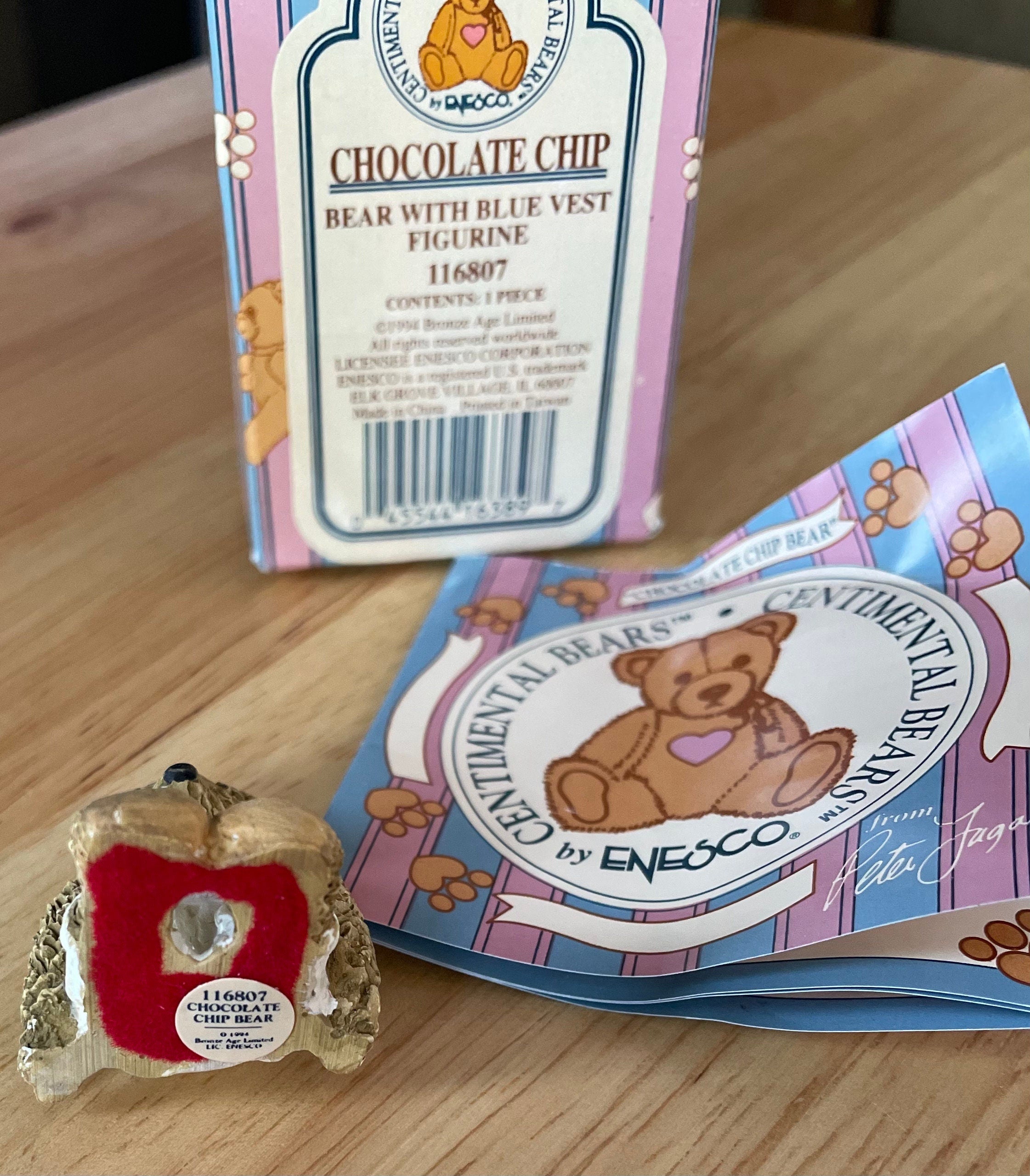 Enesco Centimental Chocolate Chip Bear with Vest Figurine #116807