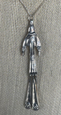 Beautiful Unique Heavy Sterling Silver Artist Signed Modernist Necklace Lelegian