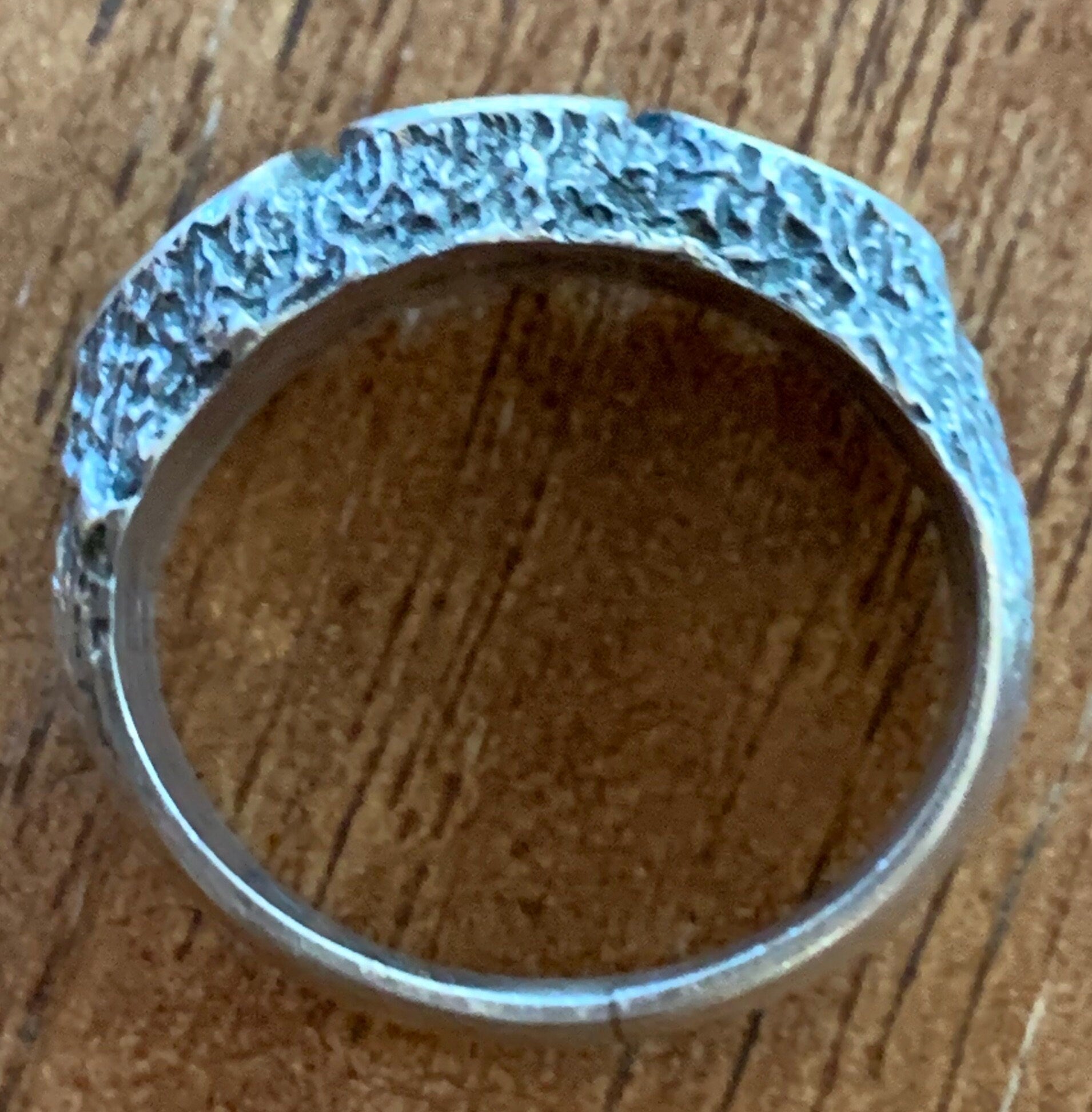 Vintage Artist Stamped Native American Turquoise Sterling Silver Ring Size 6 1/2