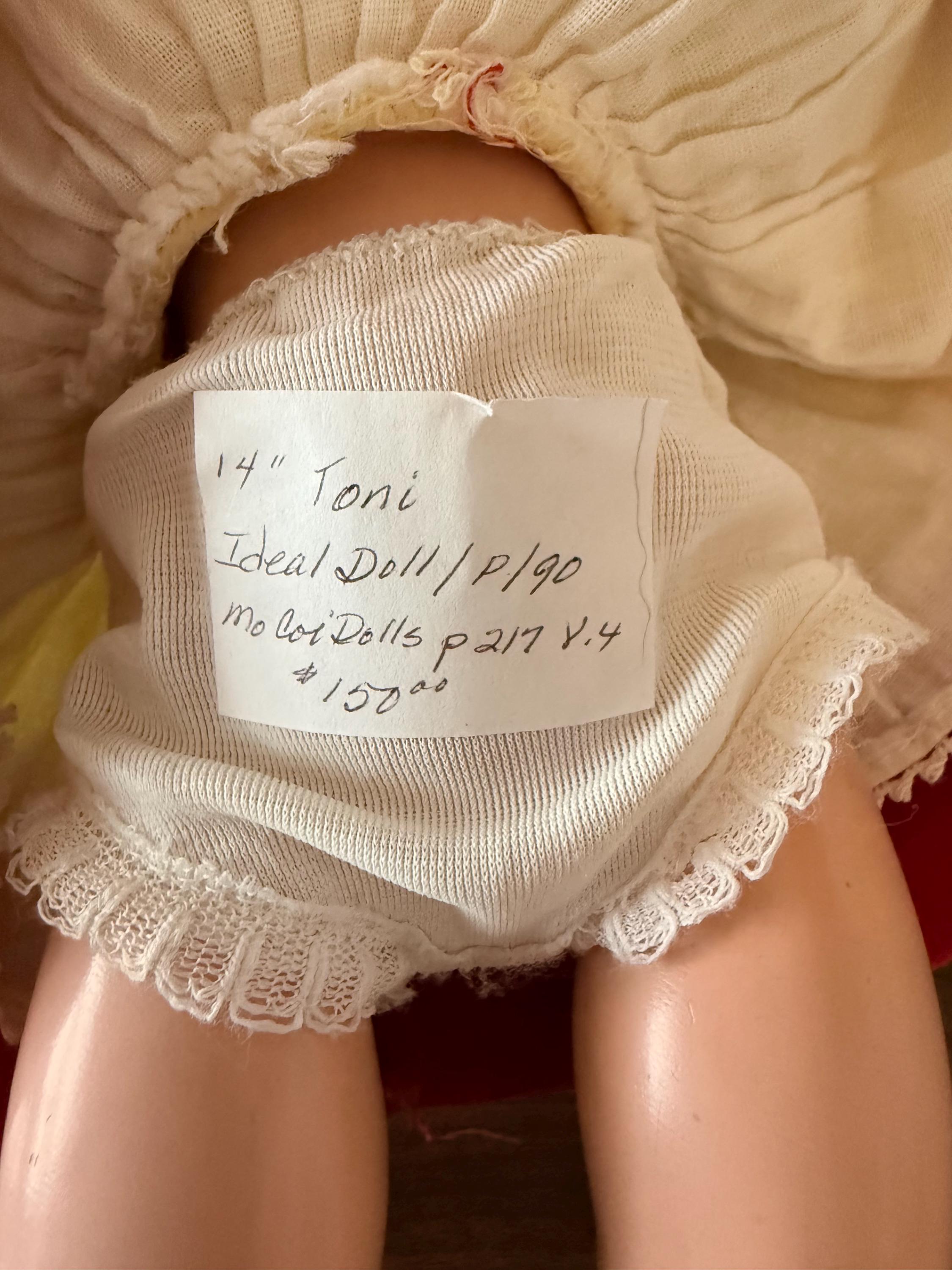 Estate Find Beautiful Vintage Ideal Toni P-90 14" Blonde Original Dress with Tag