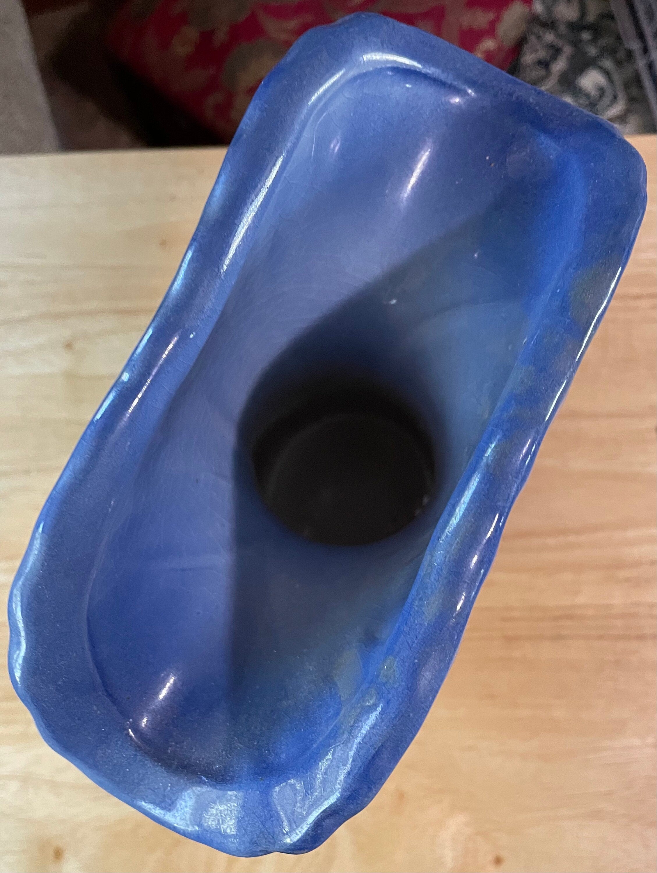 Beautiful and Unique Large Signed McCoy Vase with Flower Design