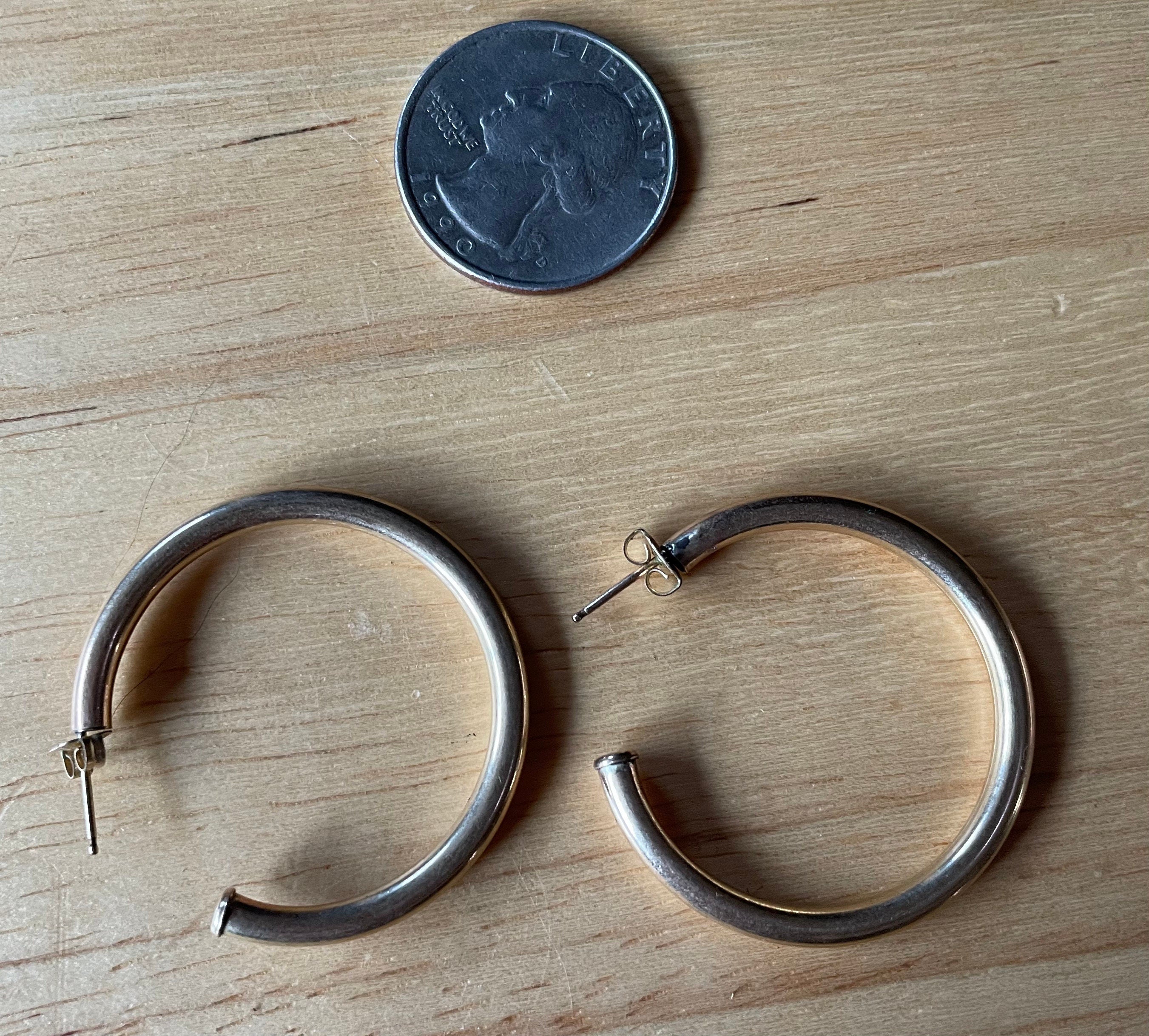 Large Vintage 14k GF Hoop Earrings