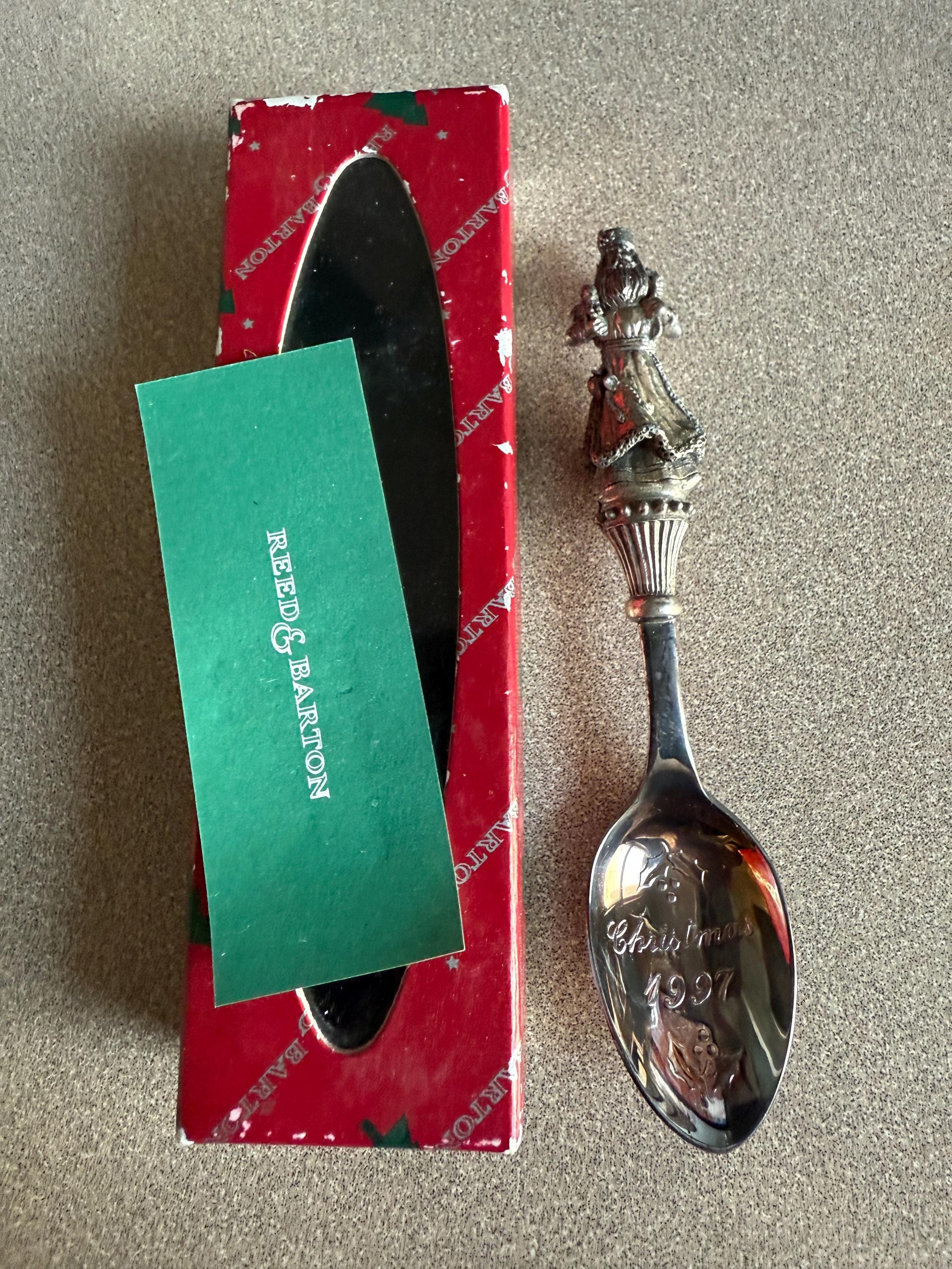 Vintage Christmas Reed and Barton Silver Plate 1997 Santa Spoon in Original Box