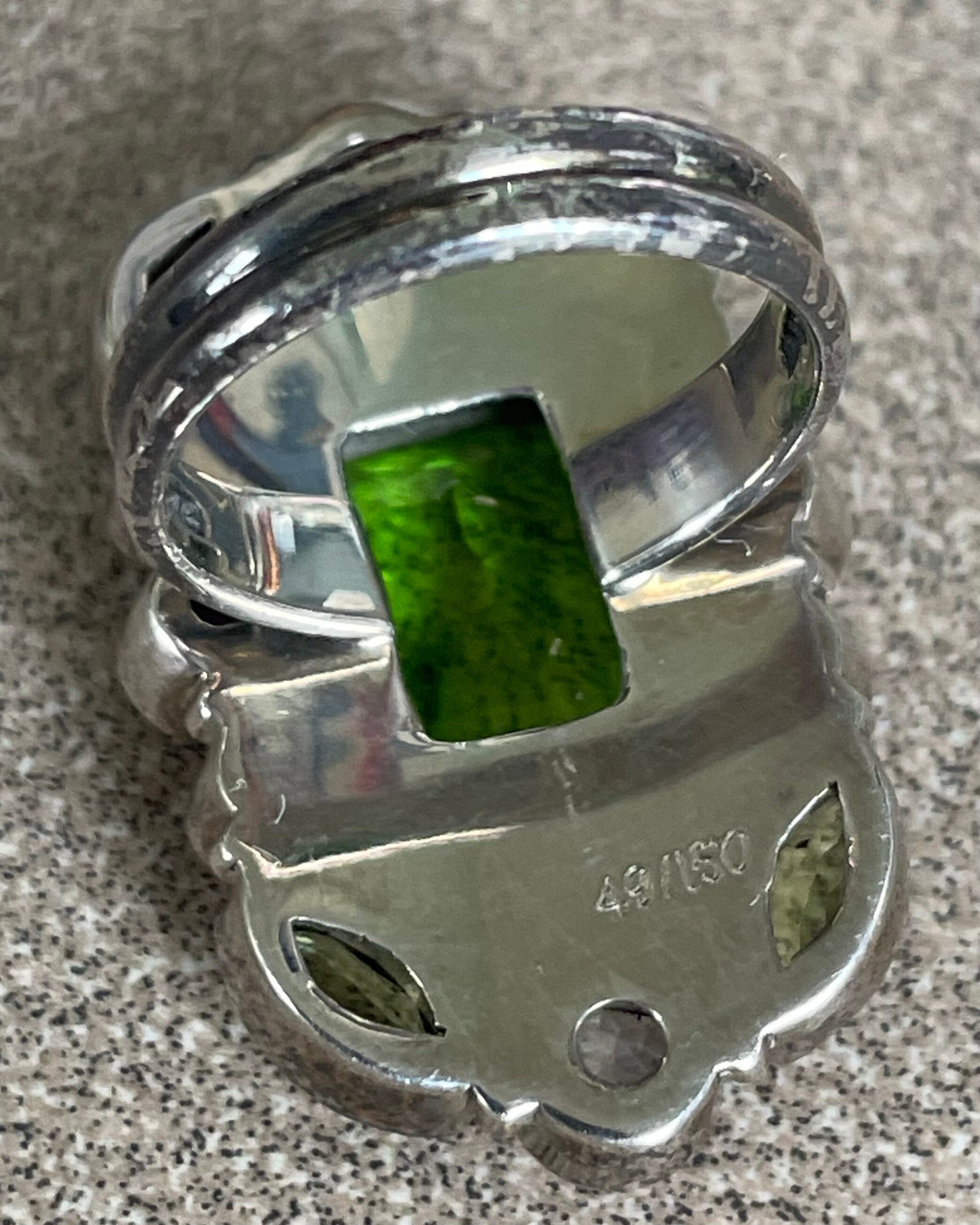 Beautiful Limited Edition Turkish Indian Ladies Multi Stone Ring Peridot Amethyst opaline, Quartz Size 6