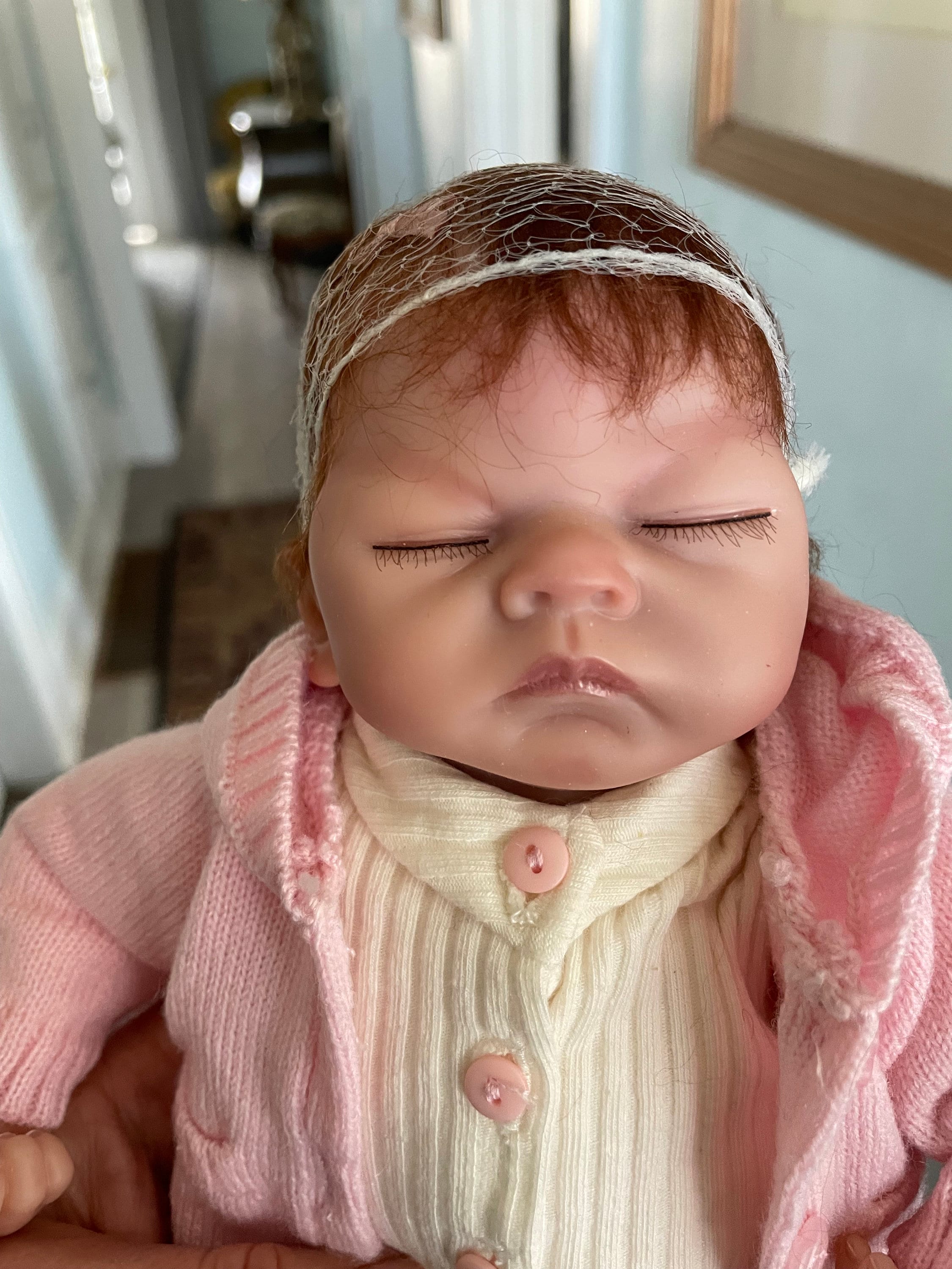 Vintage Ashton Drake Real Touch Baby Doll Tiny Miracle Emmy Vinyl Doll with Eyelashes w COA
