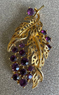 Vintage Cluster of Grapes Rhinestone Brooch Pin