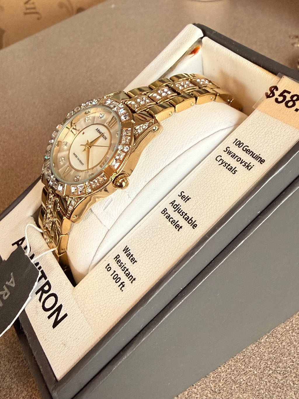 Vintage Ladies Armitron Watch with Genuine Swarovski Crystals