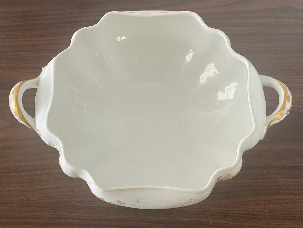 Floral Pattern Large Double Handled Haviland Limoges France Serving Bowl For Soup Fruit Hot Meals