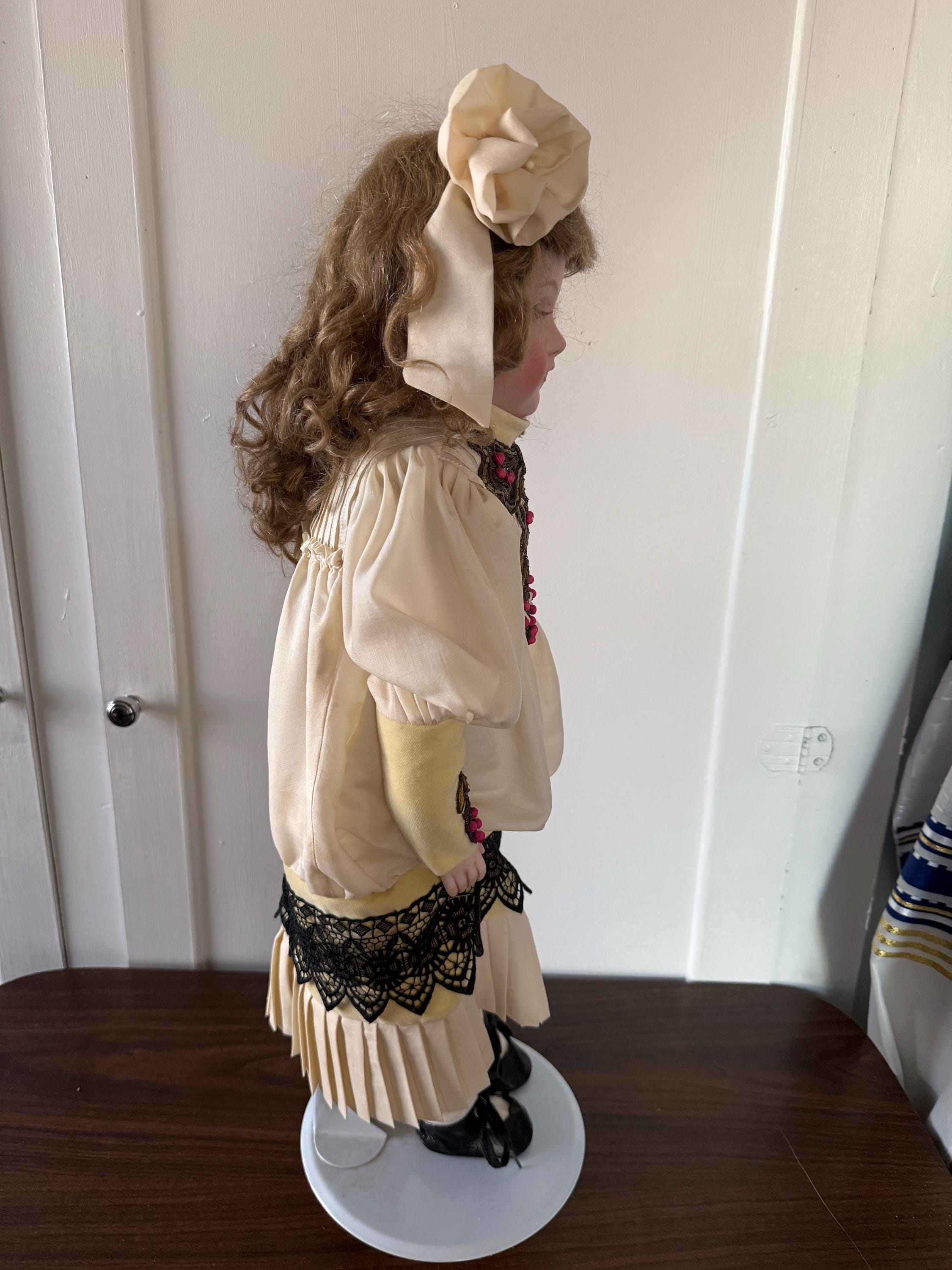 Antique 25" German Kestner 154 DEP Doll with Antique Handmade Embellished Dress Sleep Eyes Open Mouth