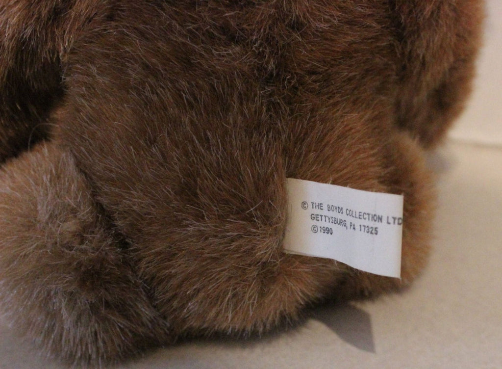 Cute Boyds 11" Brown Bear with White Tag 1990 Old Face