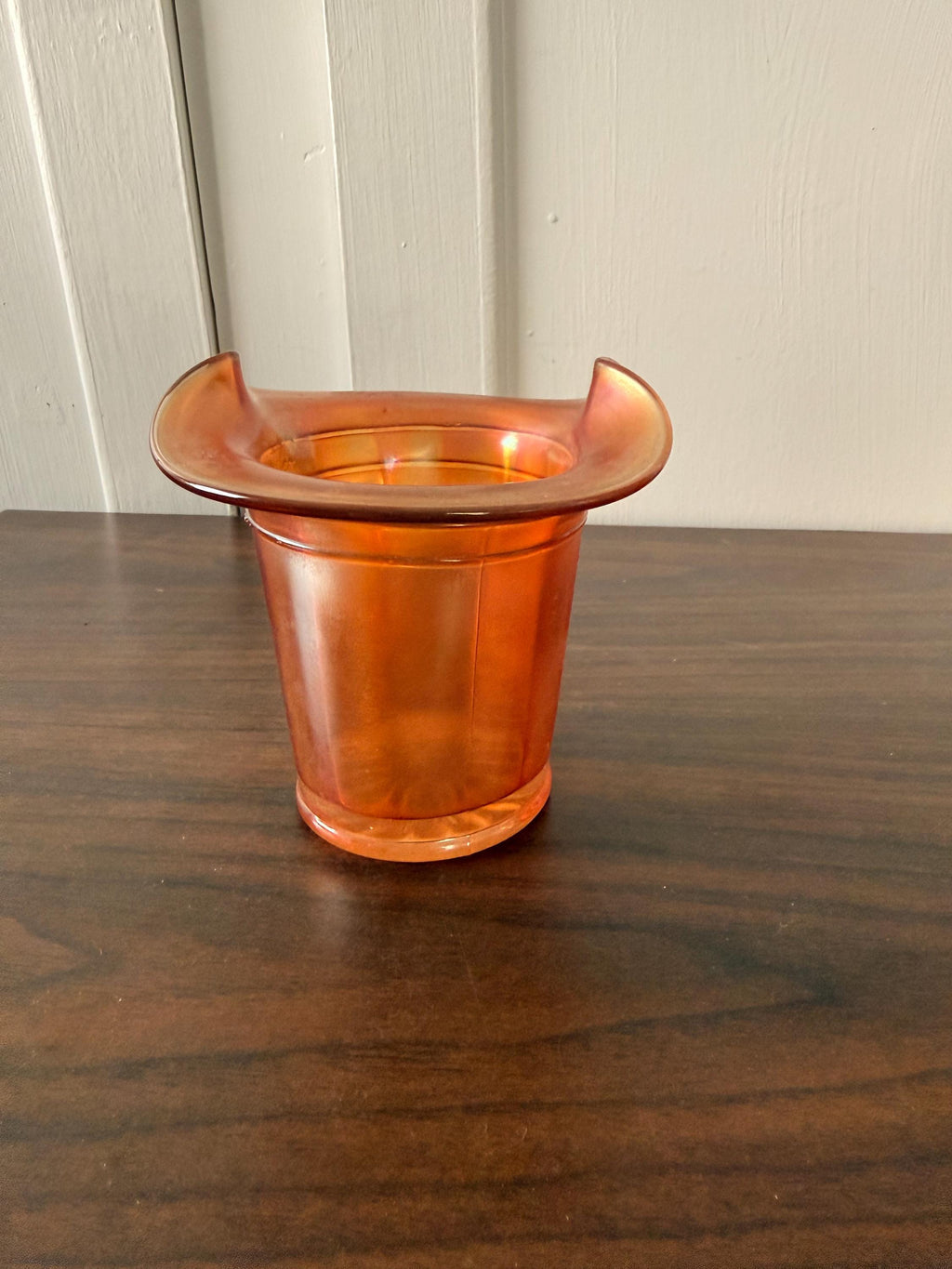 Vintage Vintage Dugan Marigold Carnival Glass Hat Violet Basket