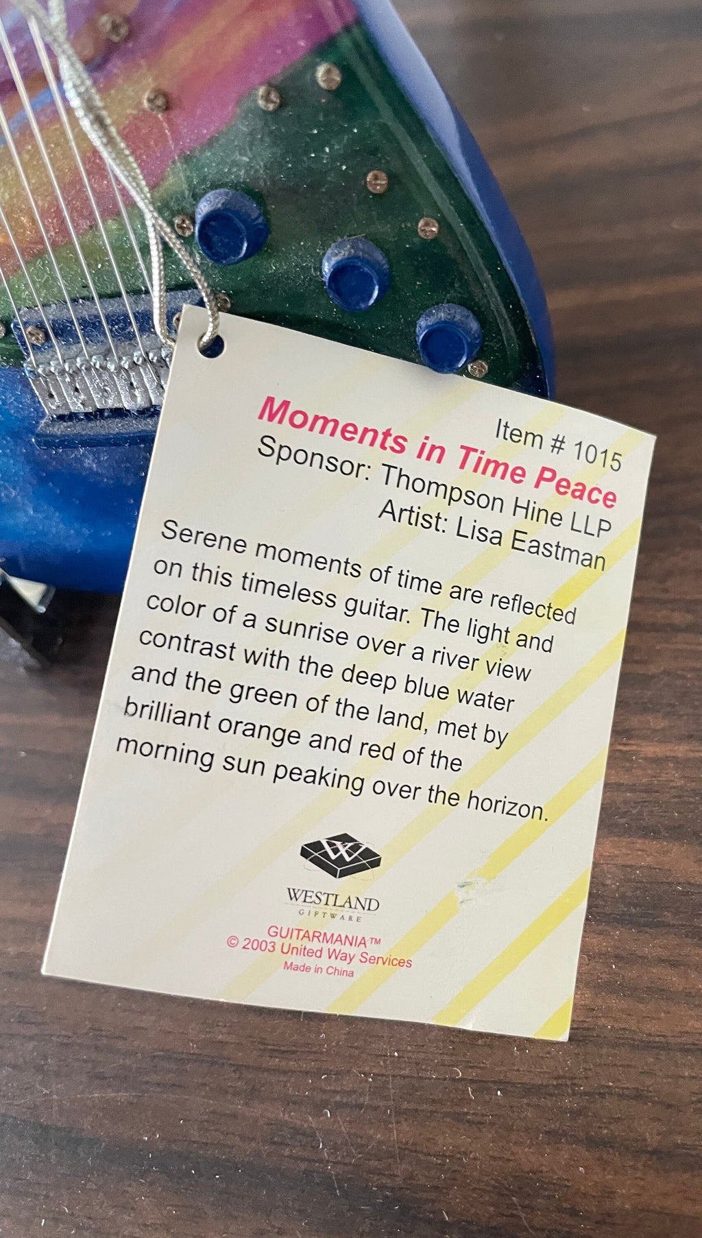 Hard to Find 2003 Guitar Mania Miniature Fender Stratocaster in Cast Moments in Time Peace With Tag