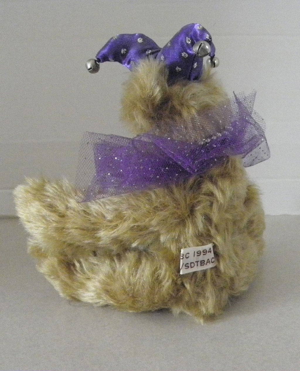 8" Jointed Artist Designed Fuzzy Golden Jester with Long Mohair Teddy Bear