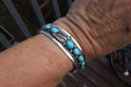 Vintage  Native American Turquoise and Sterling Silver Cuff Bracelet Turquoise Signed "J"