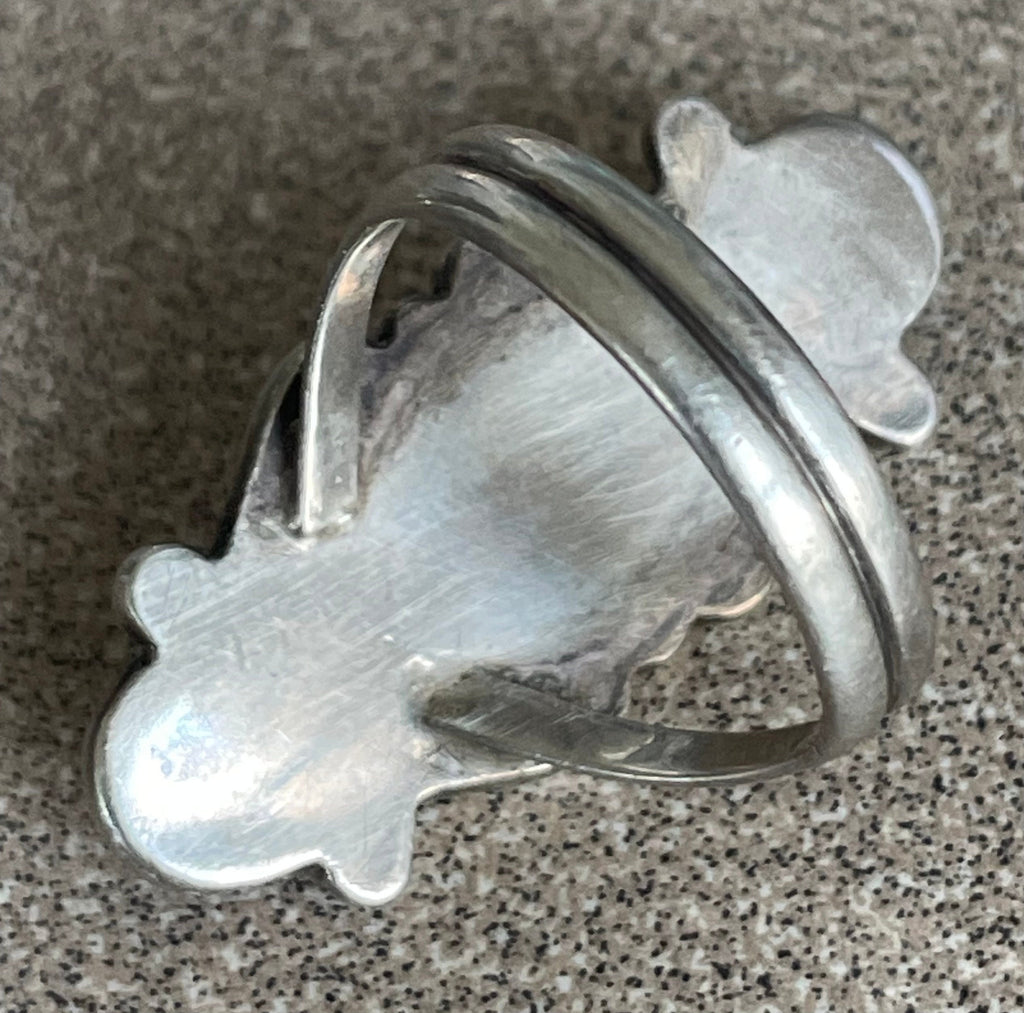Vintage Antique Moonstone and  Sterling Silver Ring Size 6