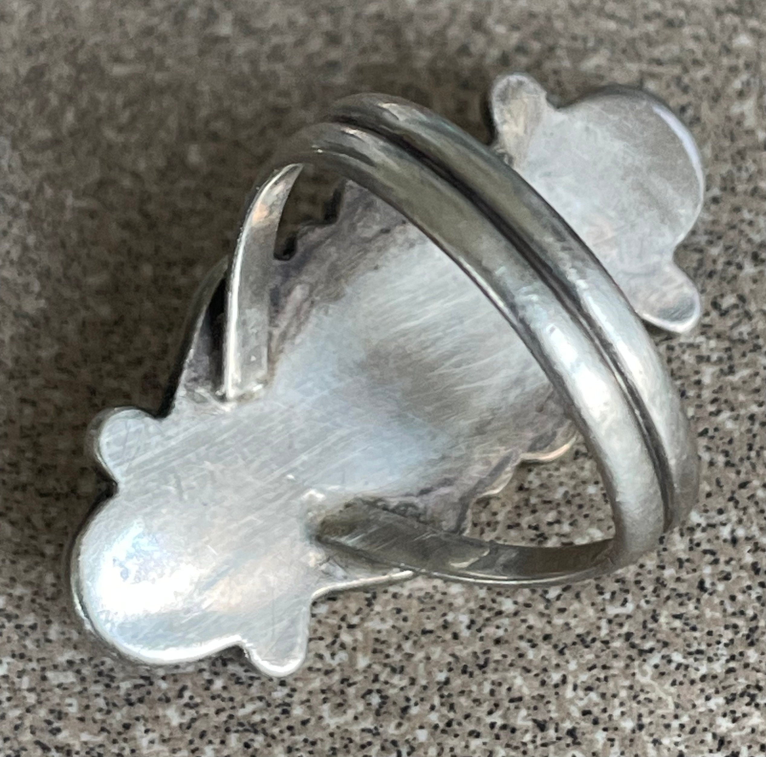 Vintage Antique Moonstone and  Sterling Silver Ring Size 6