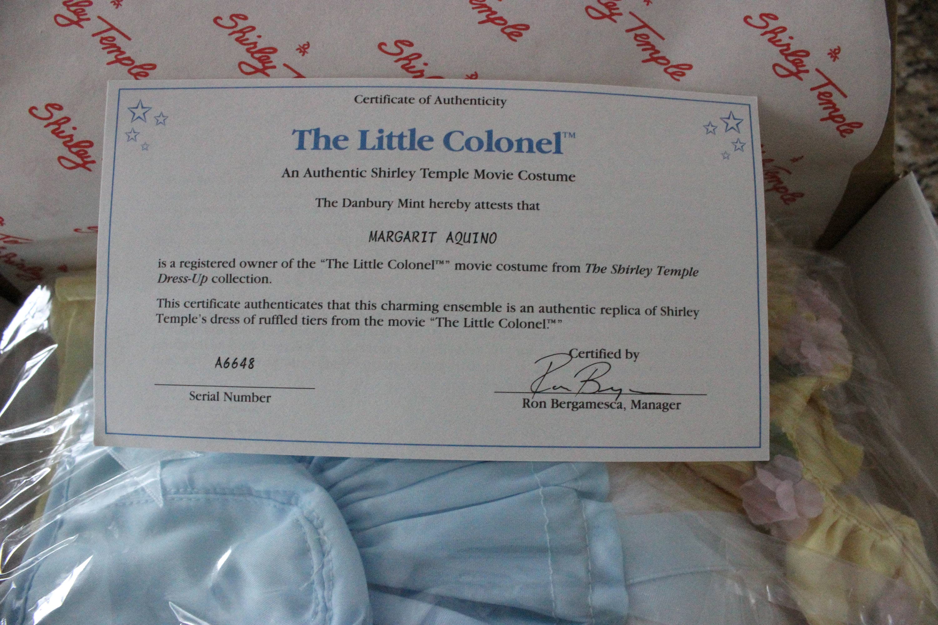 MIB Danbury Mint Shirley Temple Dress Up Doll Clothes "The Little Colonel"