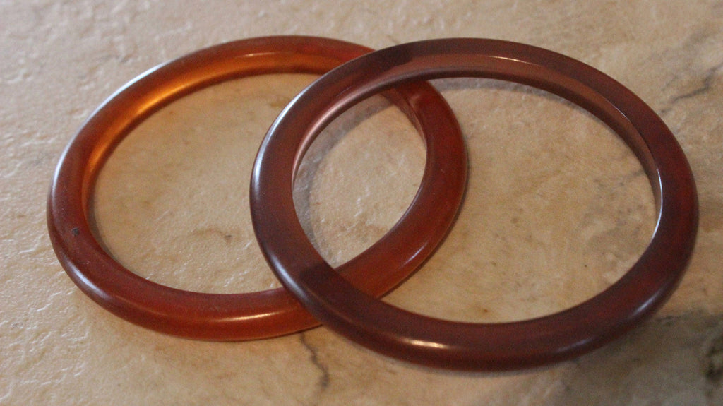 Vintage Tested Simichrome Bakelite Lot of 2 Bracelets Butterscotch and Grape Jelly