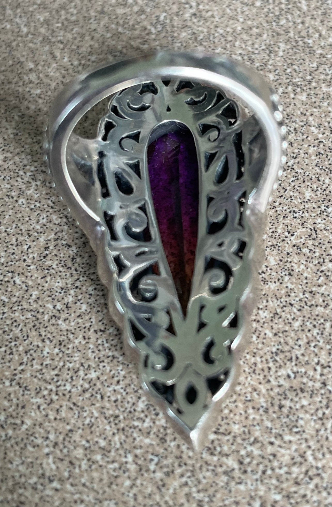 Stunning Vintage Bali Estate Mystic Topaz Stamped "M" For Robert Manse Sterling Silver and 18k Gold Ring Size 6