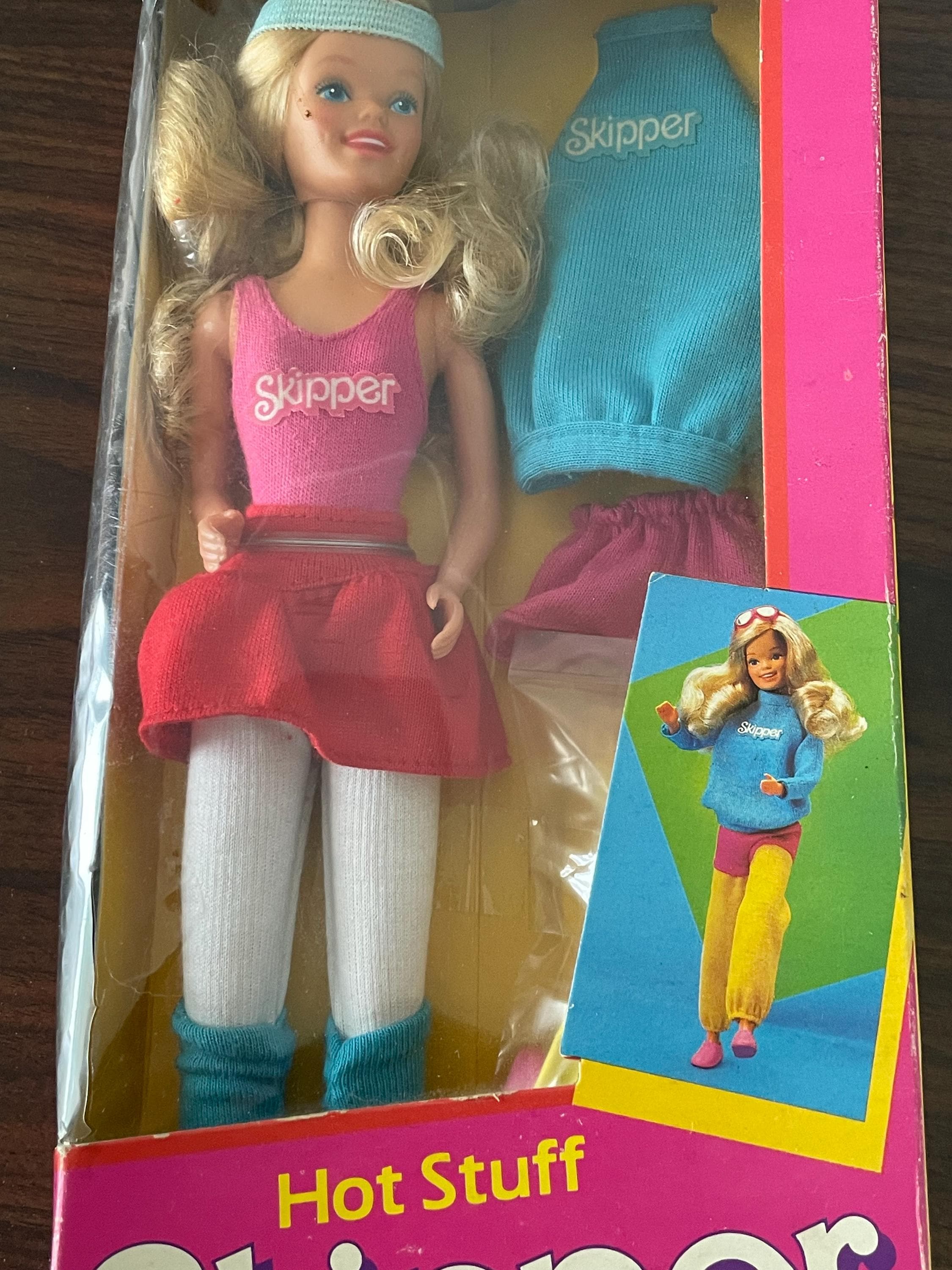 Vintage 1984 Hot Stuff Skipper Doll in Pink Box Hot Colors Mix and Match Outfits