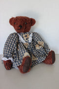 Old Vintage German Style Hump Back Teddy Bear Jointed and Dressed Center Seam