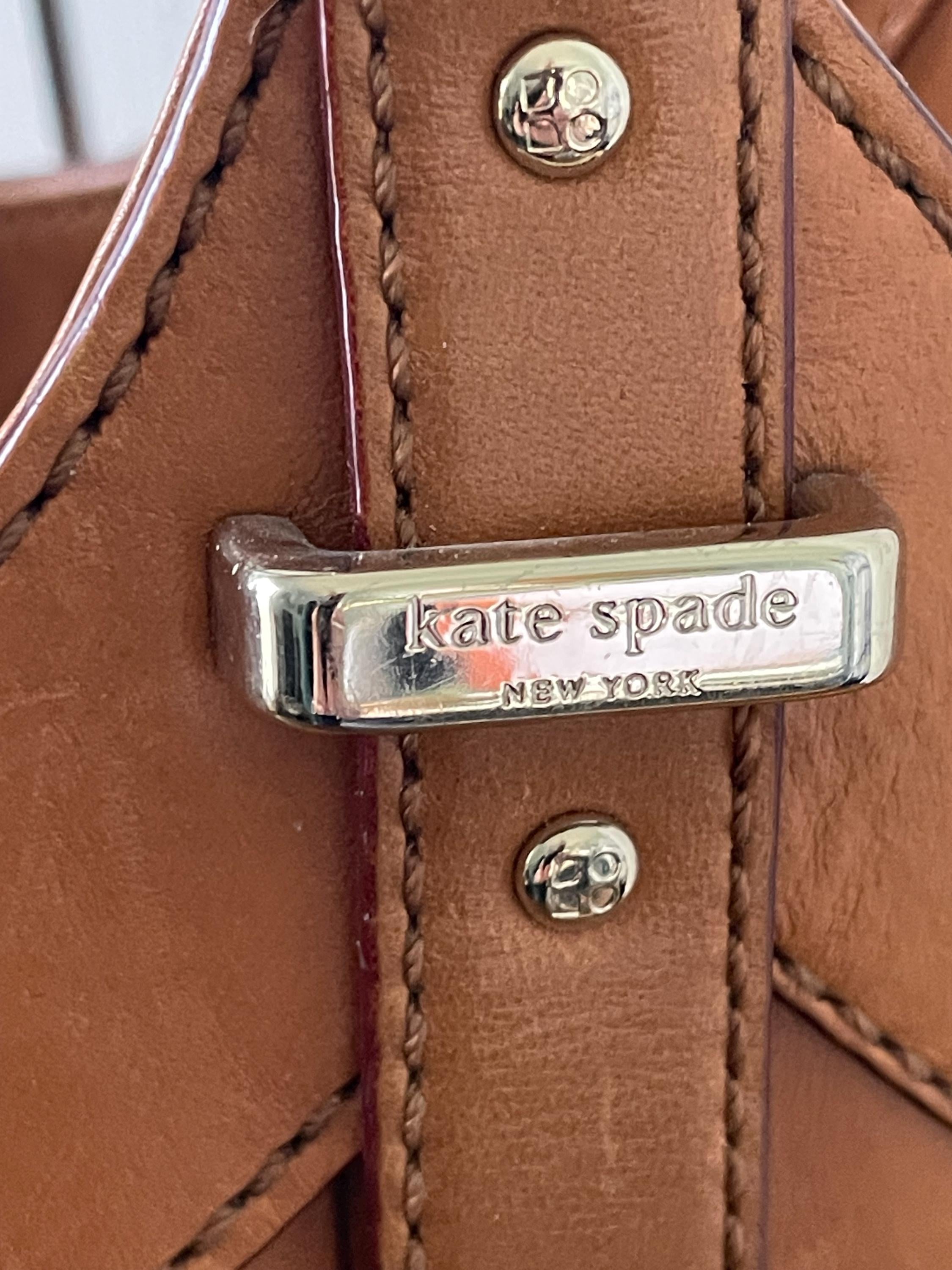 Vintage Genuine Kate Spade New York Brown and Golden Yellow Purse with Top Handles