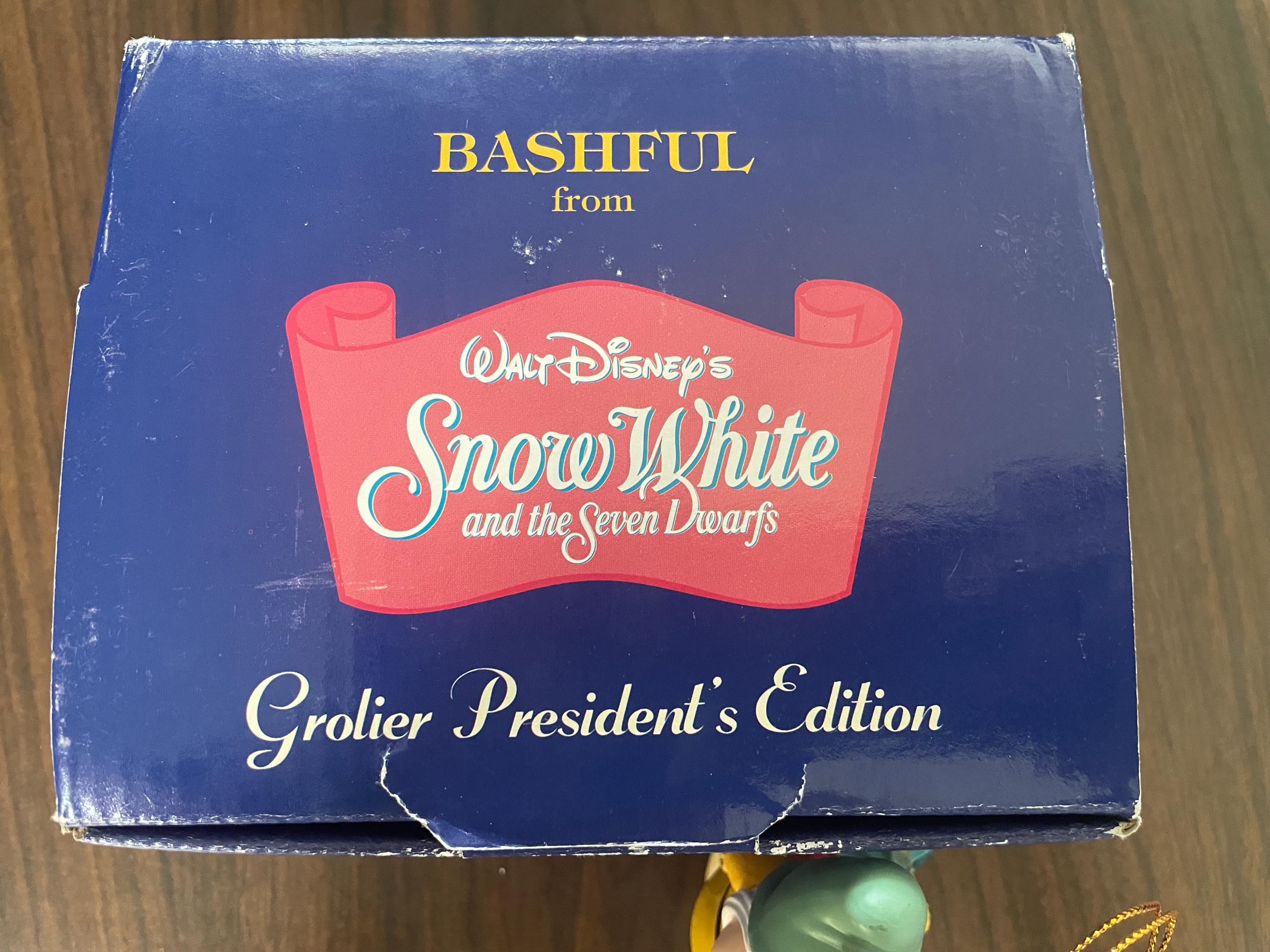 Walt Disney Snow White and The Seven Dwarfs Groiler Presidents Edition Christmas Ornament "Bashful"