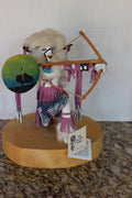 Large Vintage Artist Signed Navajo Made Kachina Doll Buffalo Warrior, Native American, Squash Blossom