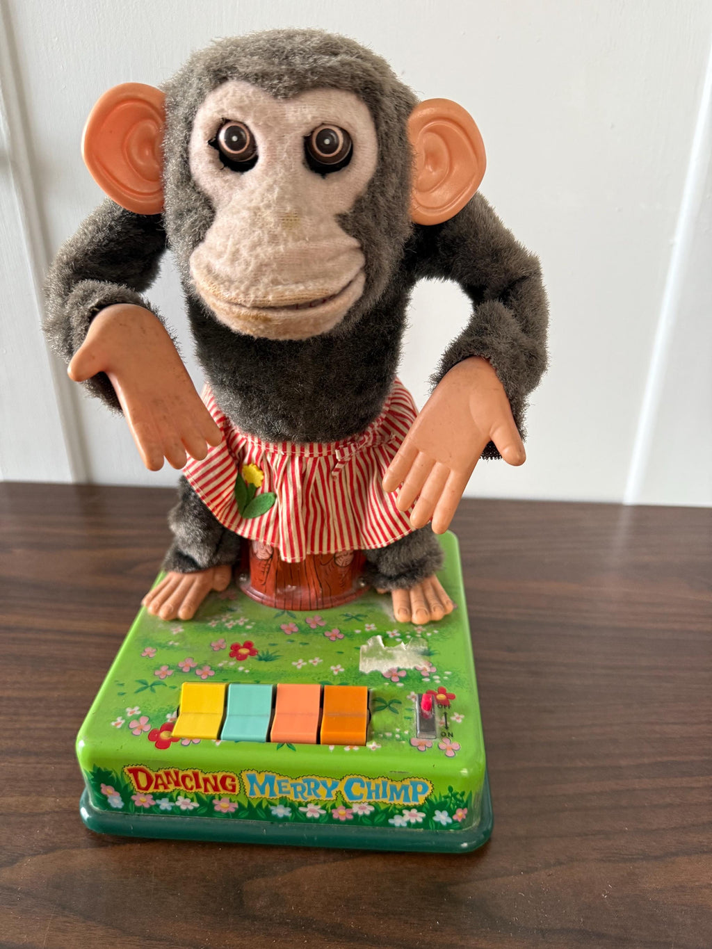 Vintage Dancing Merry Chimp Old 1950's Toy Working Condition