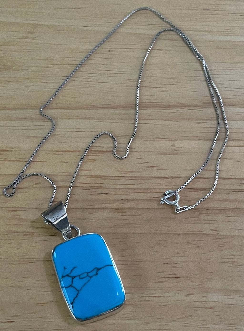 Large Native American Sterling Silver and Turquoise Necklace