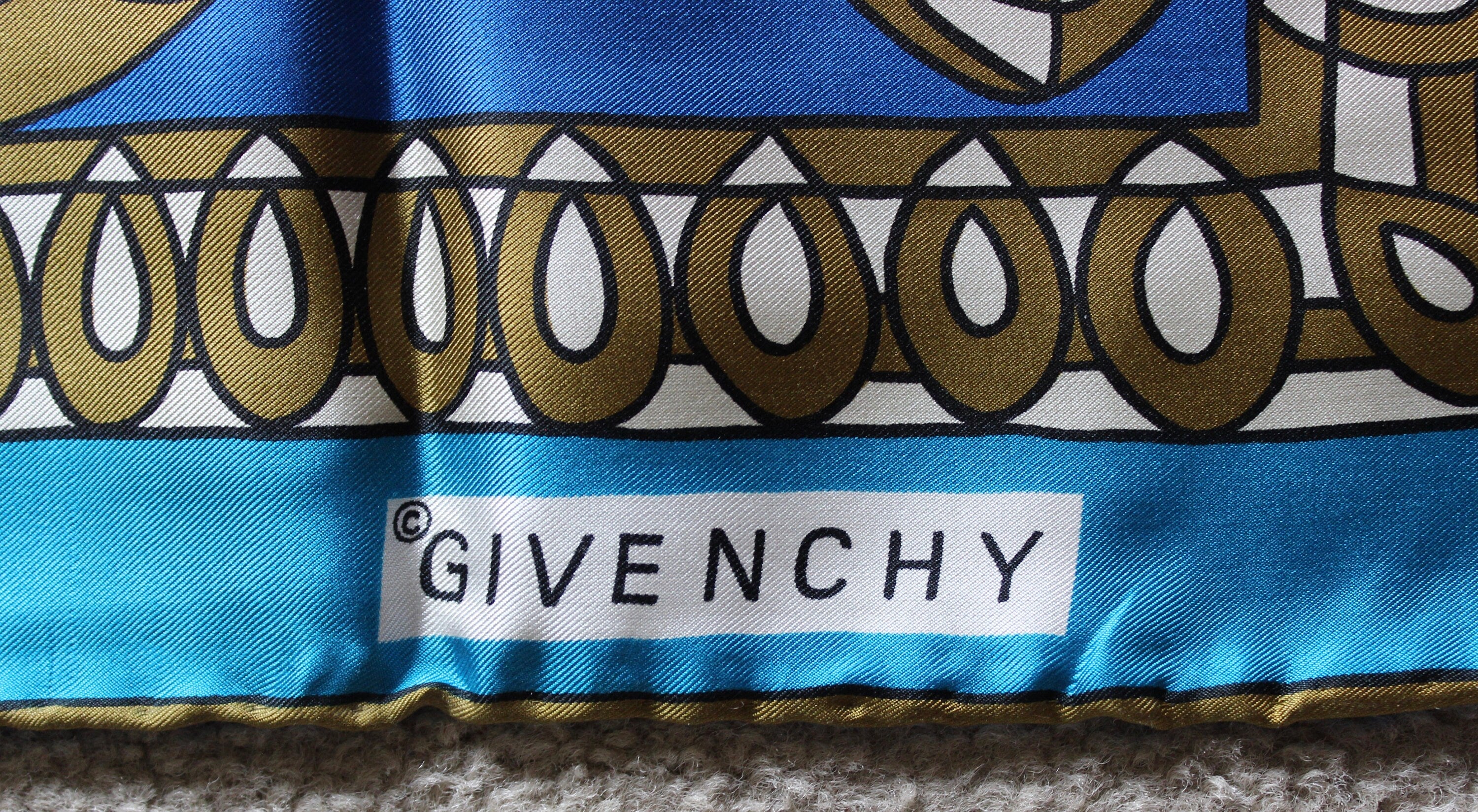 Stylish Vintage Designer "Givenchy" Block Freres 100% Silk Paisely Scarf 27" x 27"