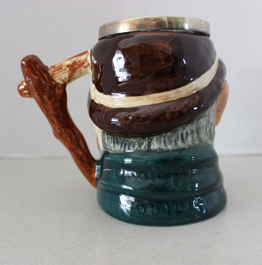 Large Lancaster Toby Jug with EPNS Silver Rim Uncle Tom Cobleigh