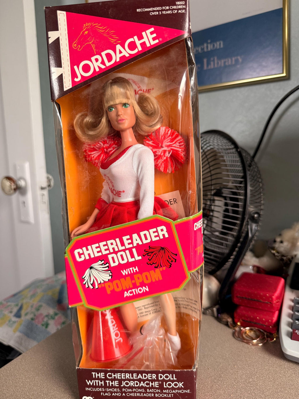 Vintage 1981 Collector Jordache Cheerleader Doll with Pom-Pom Action