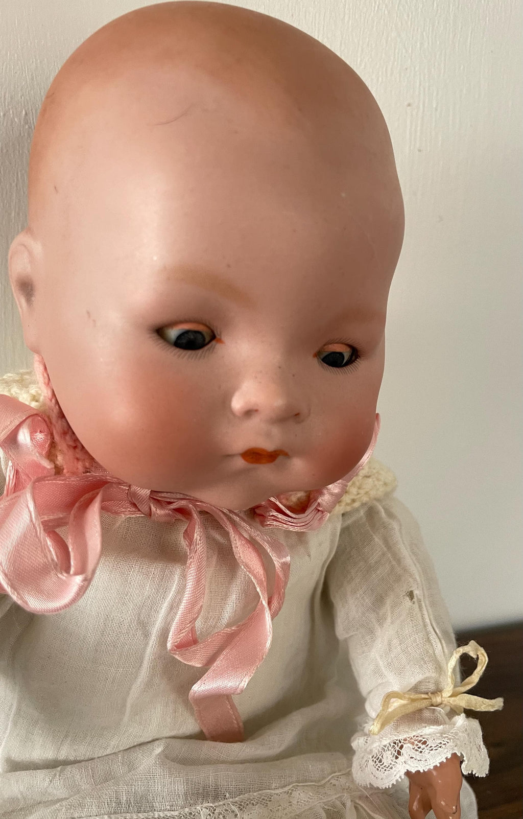 Antique Madame Hendren 316 Baby Doll Body with Working Cryer and AM Bisque Doll Head Sleep Eyes