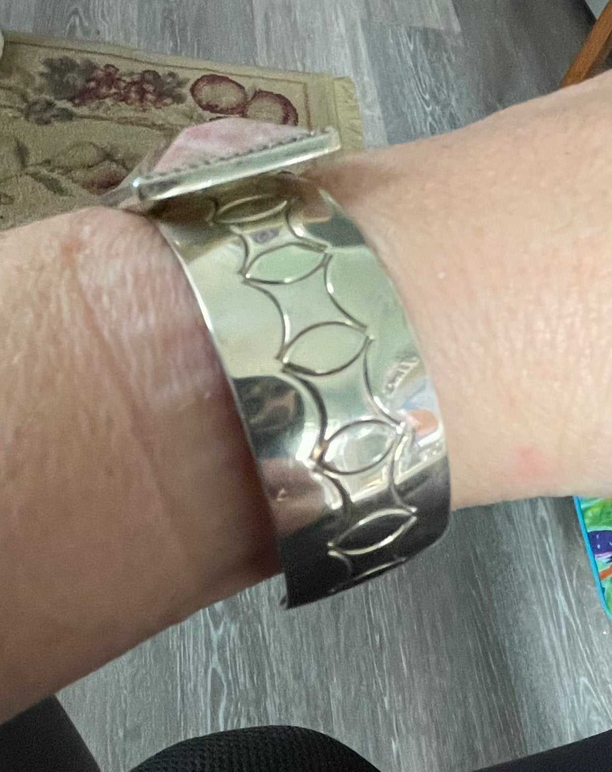Unique Large Pink Rhodochrosite Jay King Desert Rose Cuff Bracelet Stamped DTR