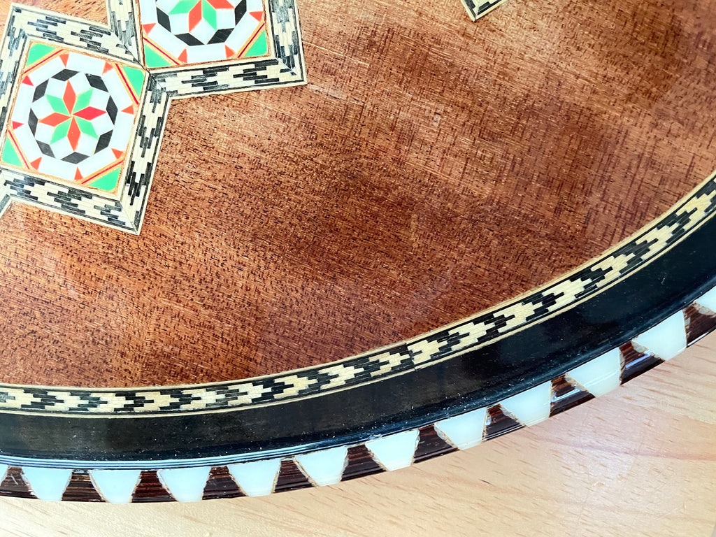 Rare Hard to Find Antonio Lopez Morilla Torremoinos Wood Inlay Serving Tray or Wall Hanging