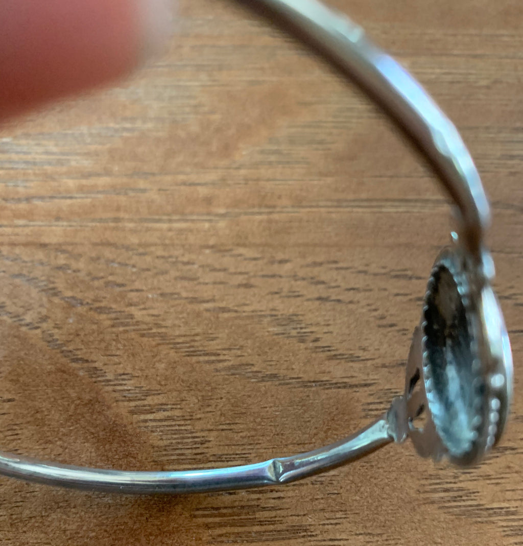 Edwardian Antique Sterling Silver Monogram Initial Bracelet